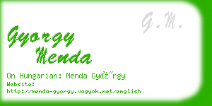 gyorgy menda business card